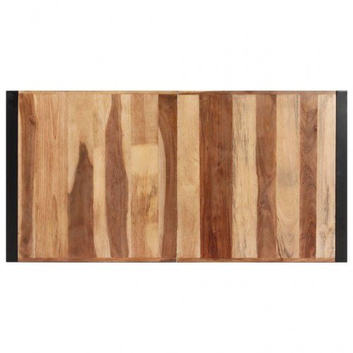 Spisebord 140×70×75 cm i massivt træ - brun/sort