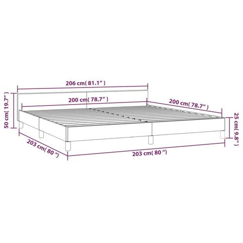Sengeramme uden madras Mørkegrå 200x200 cm Fløjl