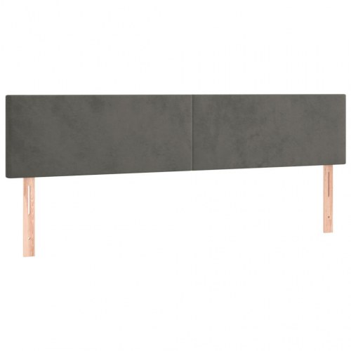 Kontinentalseng i fløjl 180x200 cm - mørkegrå med madras og topmadras