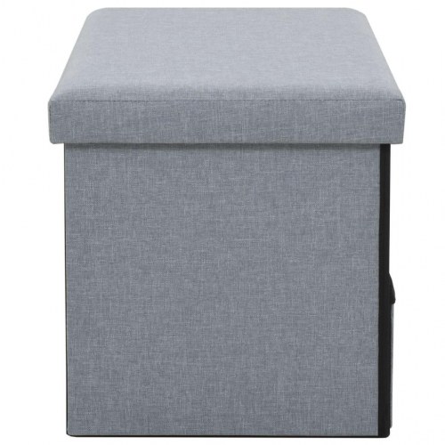 Sammenfoldelig opbevaringsbænk imiteret linned 76 x 38 x 38 cm lysegrå