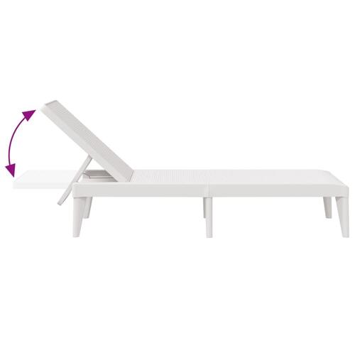 Liggestol 186x60x29 cm PP hvid