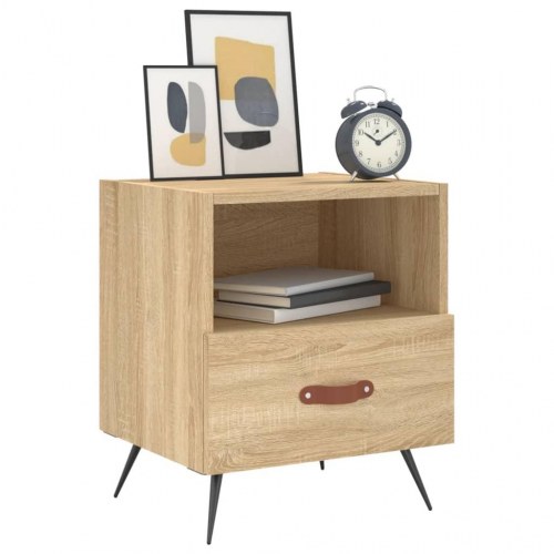 Sengeborde 2 stk. i sonoma-eg - 40x35x47,5 cm, konstrueret træ