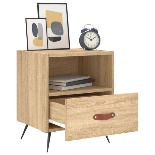 Sengeborde 2 stk. i sonoma-eg - 40x35x47,5 cm, konstrueret træ
