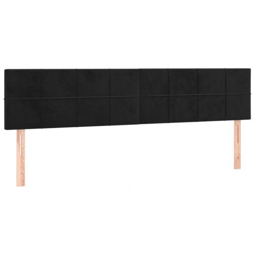 Sengegavl i fløjl - 180 × 5 × 78/88 cm, sort