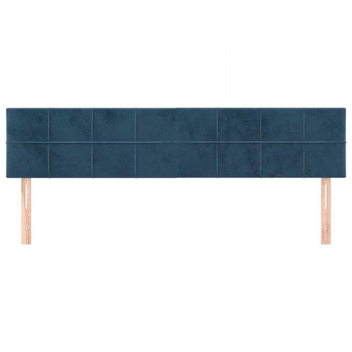 Sengegavl 180 x 5 x 78/88 cm i fløjl - mørkeblå