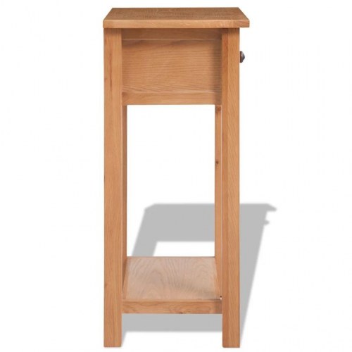 Konsolbord i massivt egetræ 50 x 32 x 75 cm