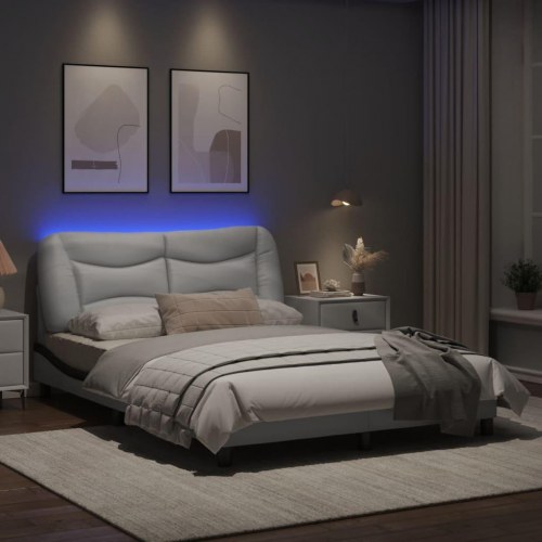 Sengeramme med LED Hvar - hvid og sort