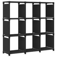 Reol med 9 rum 103x30x107,5 cm stof sort
