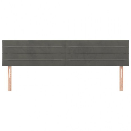 Sengegavl i fløjl 200 x 5 x 78/88 cm - mørkegrå