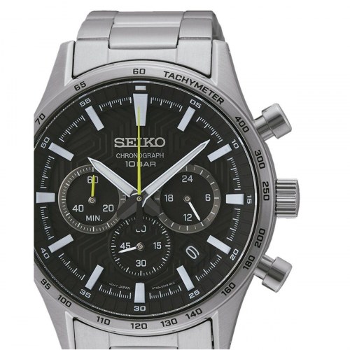 Seiko SSB413P1 herreur - sort/sølvfarvet kronograf
