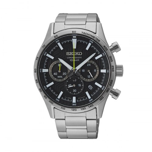 Seiko SSB413P1 herreur - sort/sølvfarvet kronograf