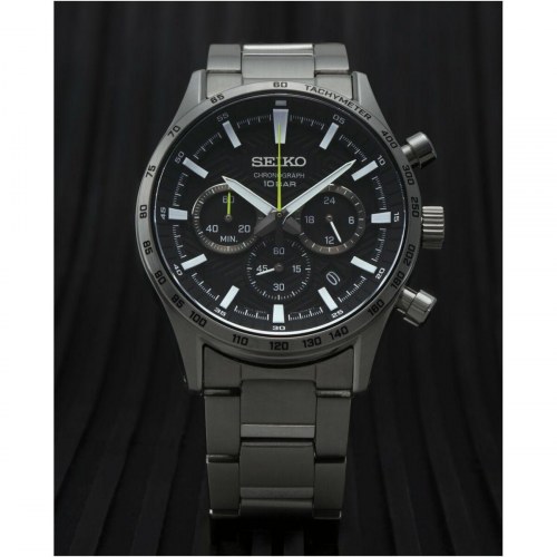 Seiko SSB413P1 herreur - sort/sølvfarvet kronograf