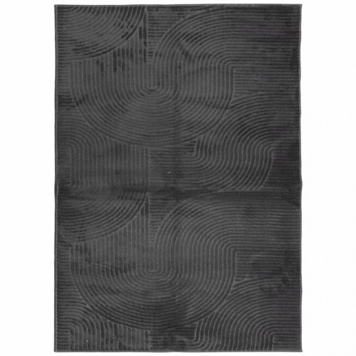 Gulvtæppe IZA 240×340 cm - kort luv, skandinavisk look, antracitgrå