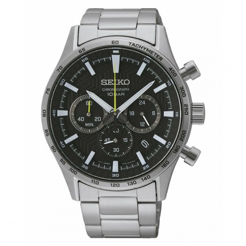 Seiko SSB413P1 herreur - sort/sølvfarvet kronograf