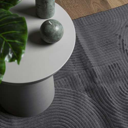 Gulvtæppe IZA 240×340 cm - kort luv, skandinavisk look, antracitgrå