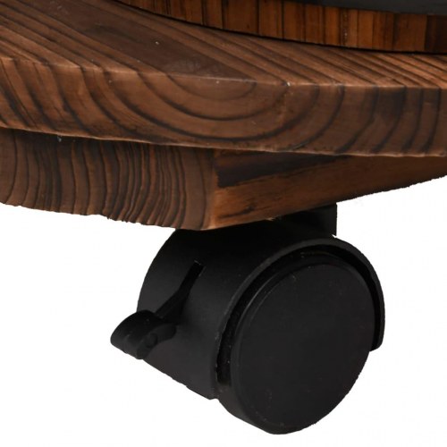 Fontæne med pumpe og hjul 55x55x80 cm massivt fyrretræ