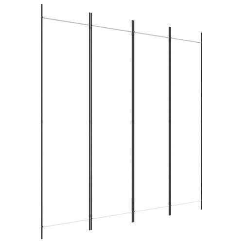 4-panels rumdeler 200x200 cm stof hvid