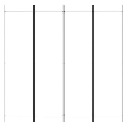4-panels rumdeler 200x200 cm stof hvid