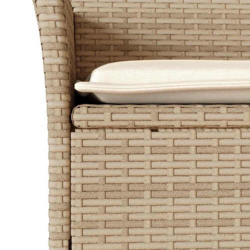 Havestole med hynder 2 stk. polyrattan beige