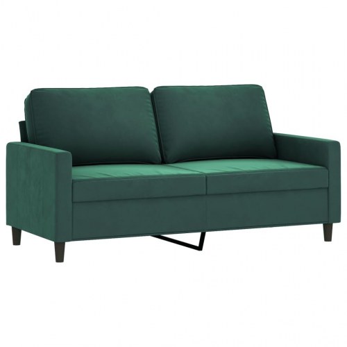 2-personers sofa i fløjl - mørkegrøn, sædebredde 140 cm