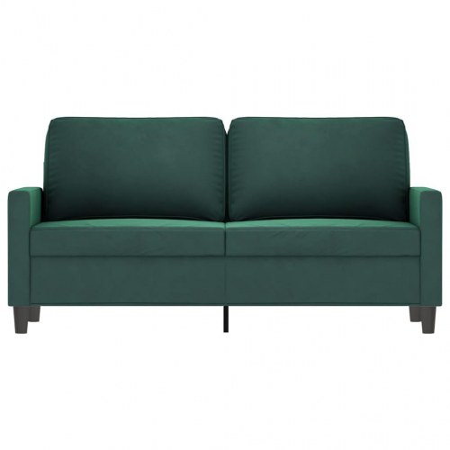 2-personers sofa i fløjl - mørkegrøn, sædebredde 140 cm