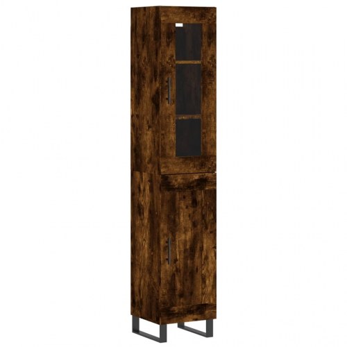 Skab 34,5x34x180 cm konstrueret træ røget egetræ