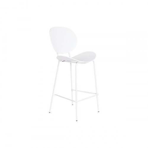 Barstol - hvid polypropylen & sort metal, 52,5 × 49 × 104 cm