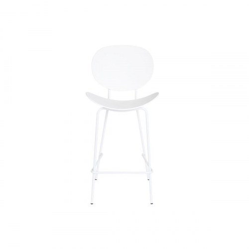 Barstol - hvid polypropylen & sort metal, 52,5 × 49 × 104 cm