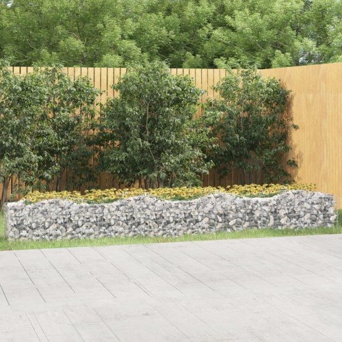 Buet gabion-højbed 400×50×50 cm - galvaniseret jern