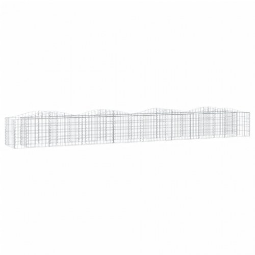 Buet gabion-højbed 400×50×50 cm - galvaniseret jern
