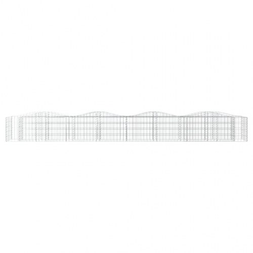 Buet gabion-højbed 400×50×50 cm - galvaniseret jern