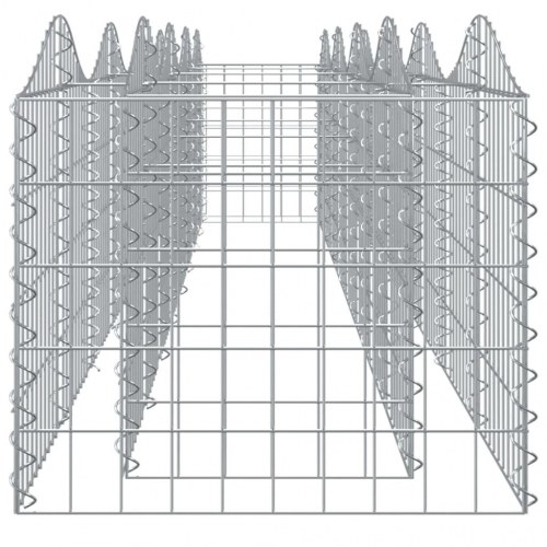 Buet gabion-højbed 400×50×50 cm - galvaniseret jern