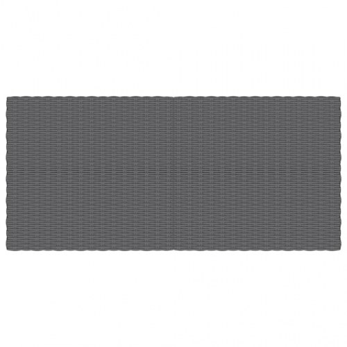 Sofabord til haven halvrundt polyrattan mørkegrå