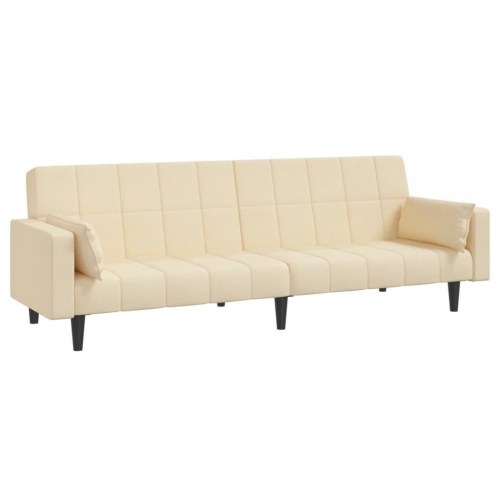 2-personers sovesofa med 2 puder - stof, cremefarvet