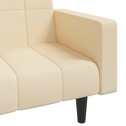 2-personers sovesofa med 2 puder - stof, cremefarvet