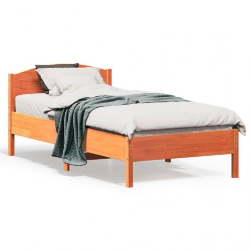Sengeramme uden madras 75 x 190 cm i massivt fyrretræ - gyldenbrun