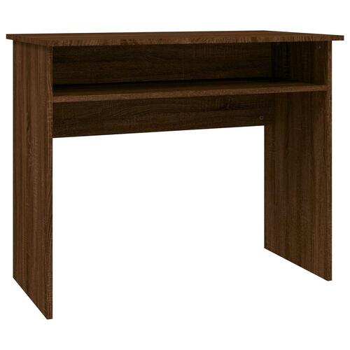 Skrivebord 90x50x74 cm konstrueret træ brun egetræsfarve