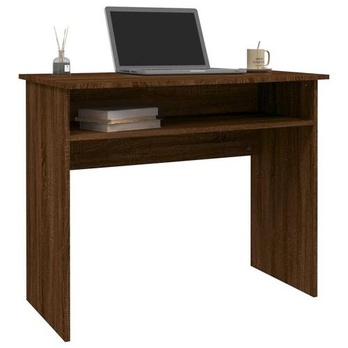 Skrivebord 90x50x74 cm konstrueret træ brun egetræsfarve