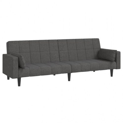 2-personers sovesofa med 2 puder i stof - mørkegrå