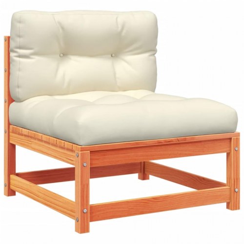 Sofasæt til haven 3 dele med hynder massivt fyr gyldenbrun