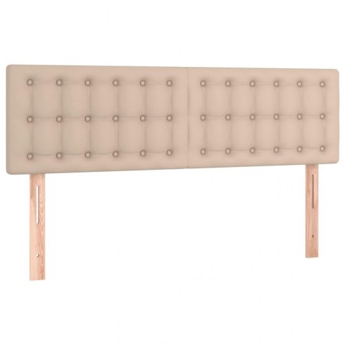 Kontinentalseng med LED-lys 140x190 cm - kunstlæder, cappuccino