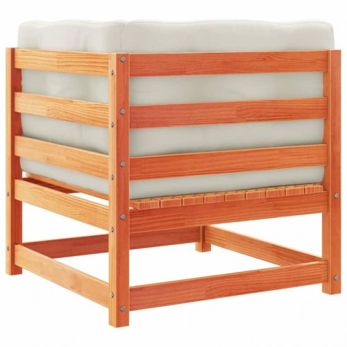 Sofasæt til haven 3 dele med hynder massivt fyr gyldenbrun