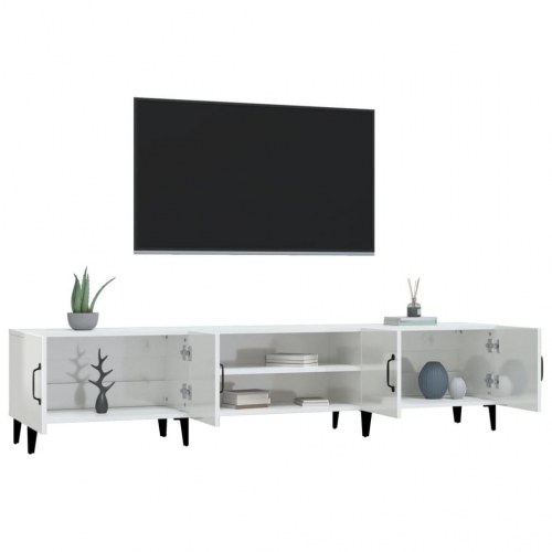 TV-bord 180 x 31,5 x 40 cm - hvid højglans