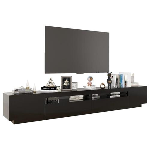 Tv-skab med LED-lys 260x35x40 cm sort