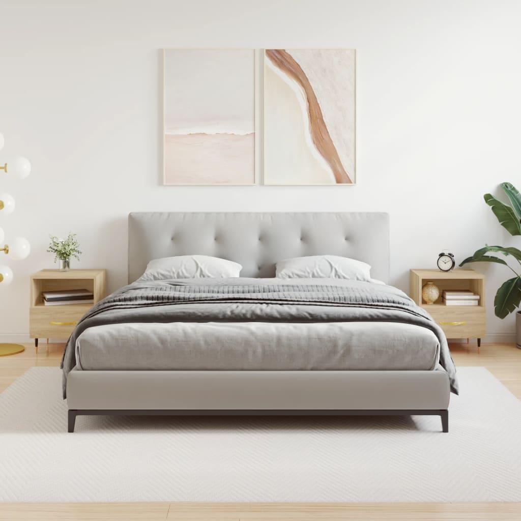 Sengeborde 2 stk. 40x35x47,5 cm konstrueret træ sonoma-eg billede