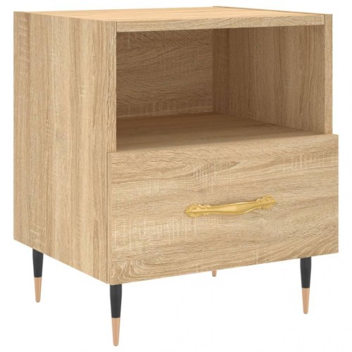 Sengeborde 2 stk. - 40×35×47,5 cm i sonoma-eg, konstrueret træ