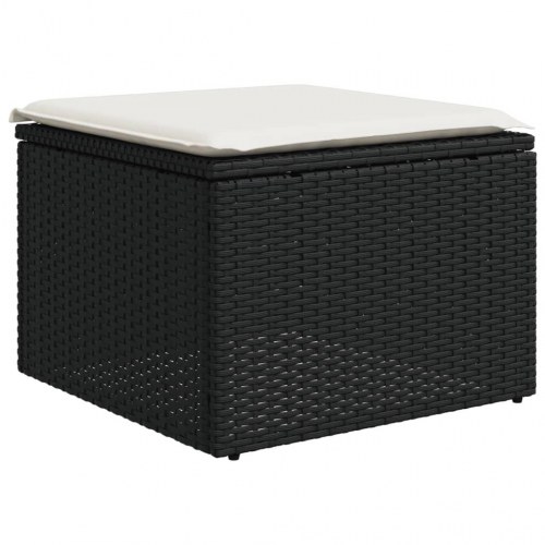 Sofasæt til haven 7 dele med hynder i polyrattan sort