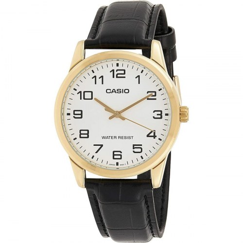 Casio herreur COLLECTION, sort læderrem, Ø 38 mm