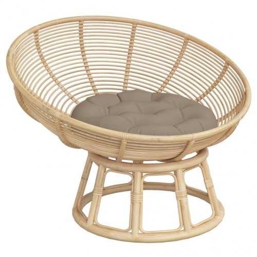 Rund hynde Ø60x11 cm oxfordstof gråbrun