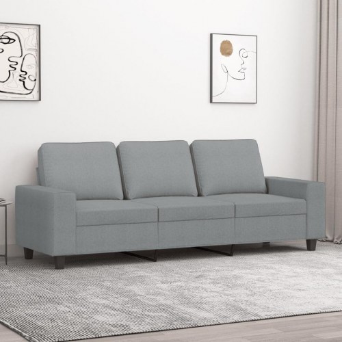 3-personers sofa i stof - 180 cm, lysegrå